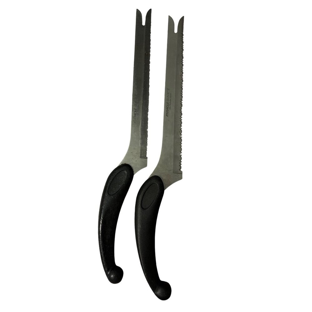 Miracle Blade III The Perfection Series Stainless Steel Knives Set Of 2 Black